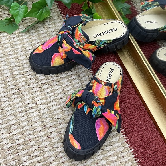 FARM RIO Cashew Platform Mule In Cashew Black Size 7 Brand new - Picture 6 of 15